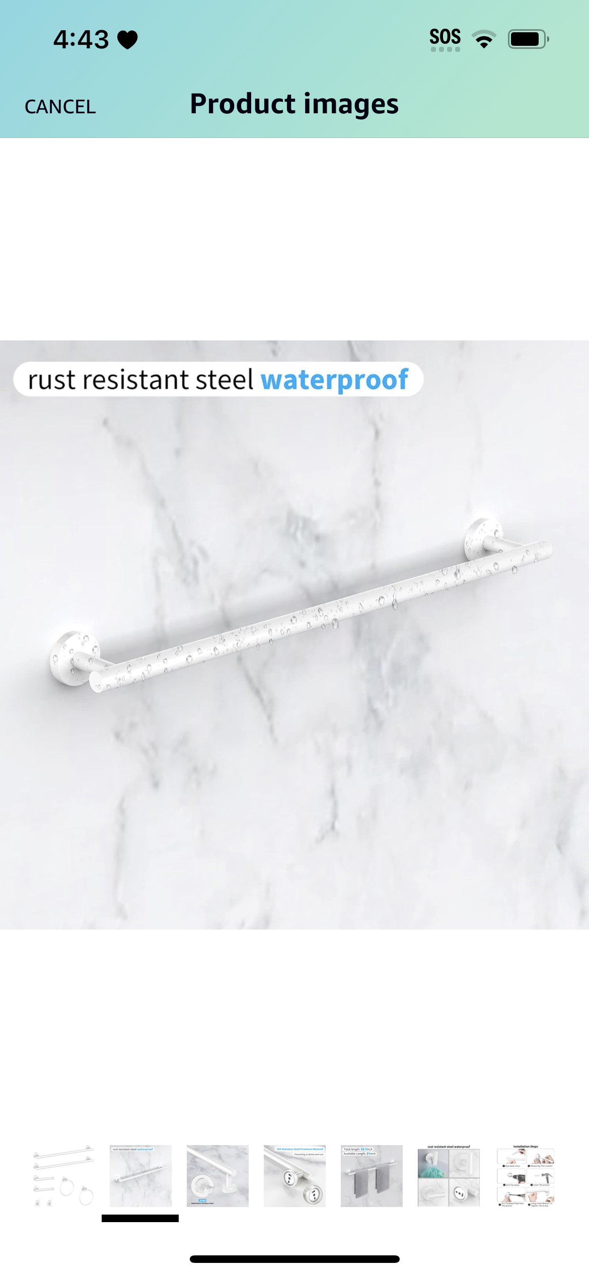 Cilee 8 piece white bathroom hardware set #155 image indicator(2)