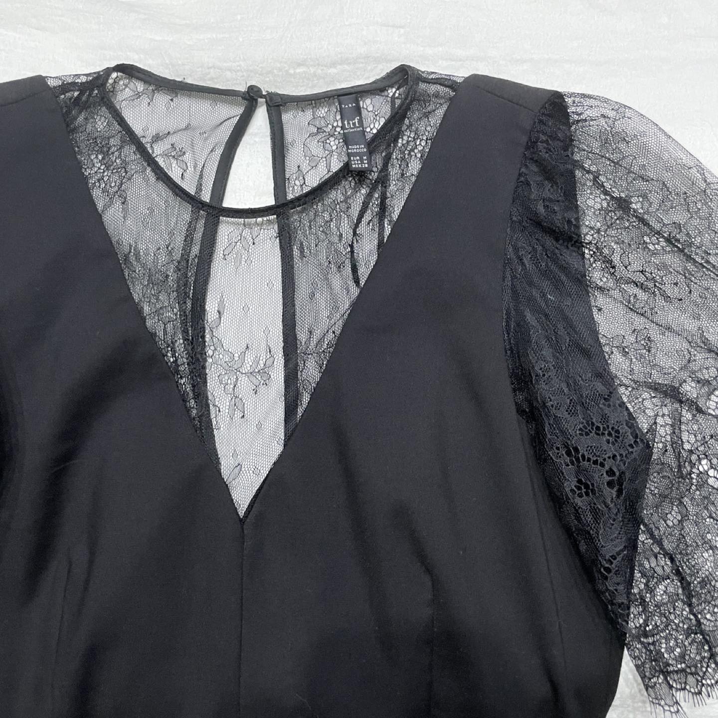 Zara Black Dress with Lace (Size M) image indicator(3)