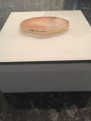 Perfect condition Geode glossy white glass jewelry box image indicator(2)