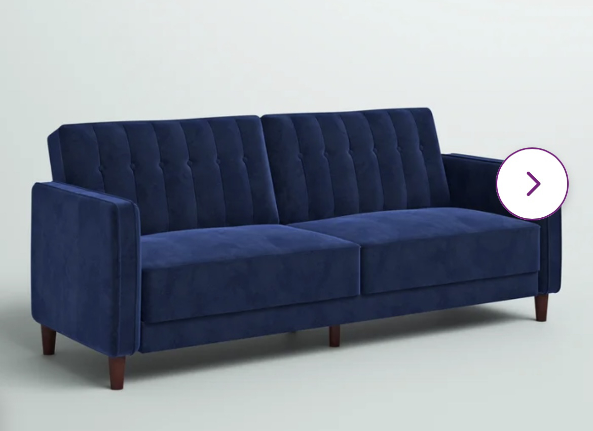 81.5” velvet convertible sofa thumbnail