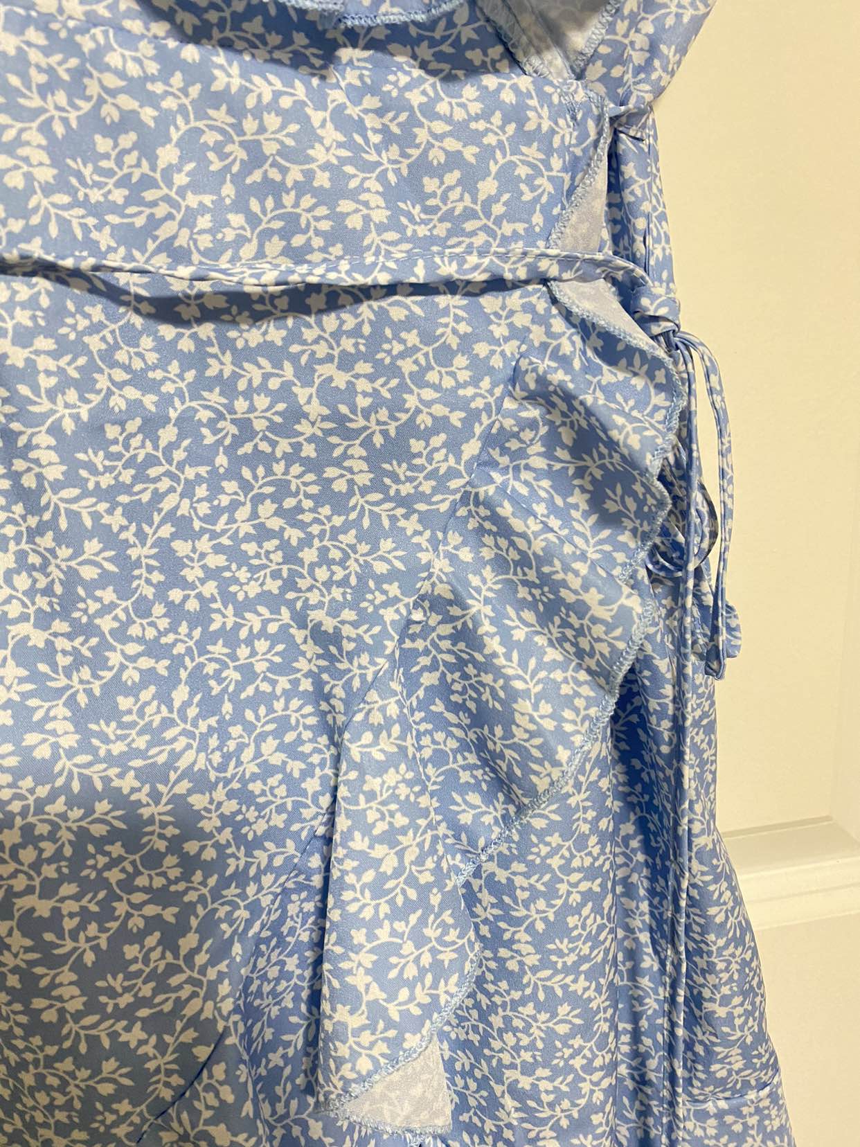 NEW Sky Blue Floral Wrap Dress image indicator(3)