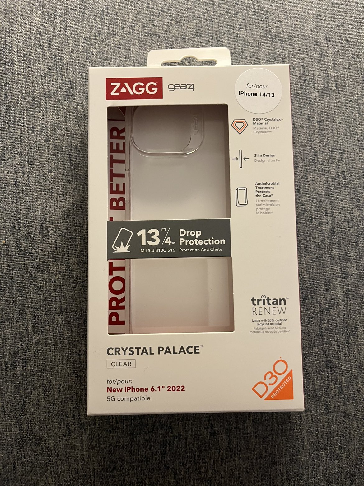 ZAGG Gear4 Clear Case for iPhone 13/14 - Brand New thumbnail