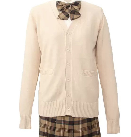 Japanese JK Style Button Cardigan (Extra thickness, Beige)