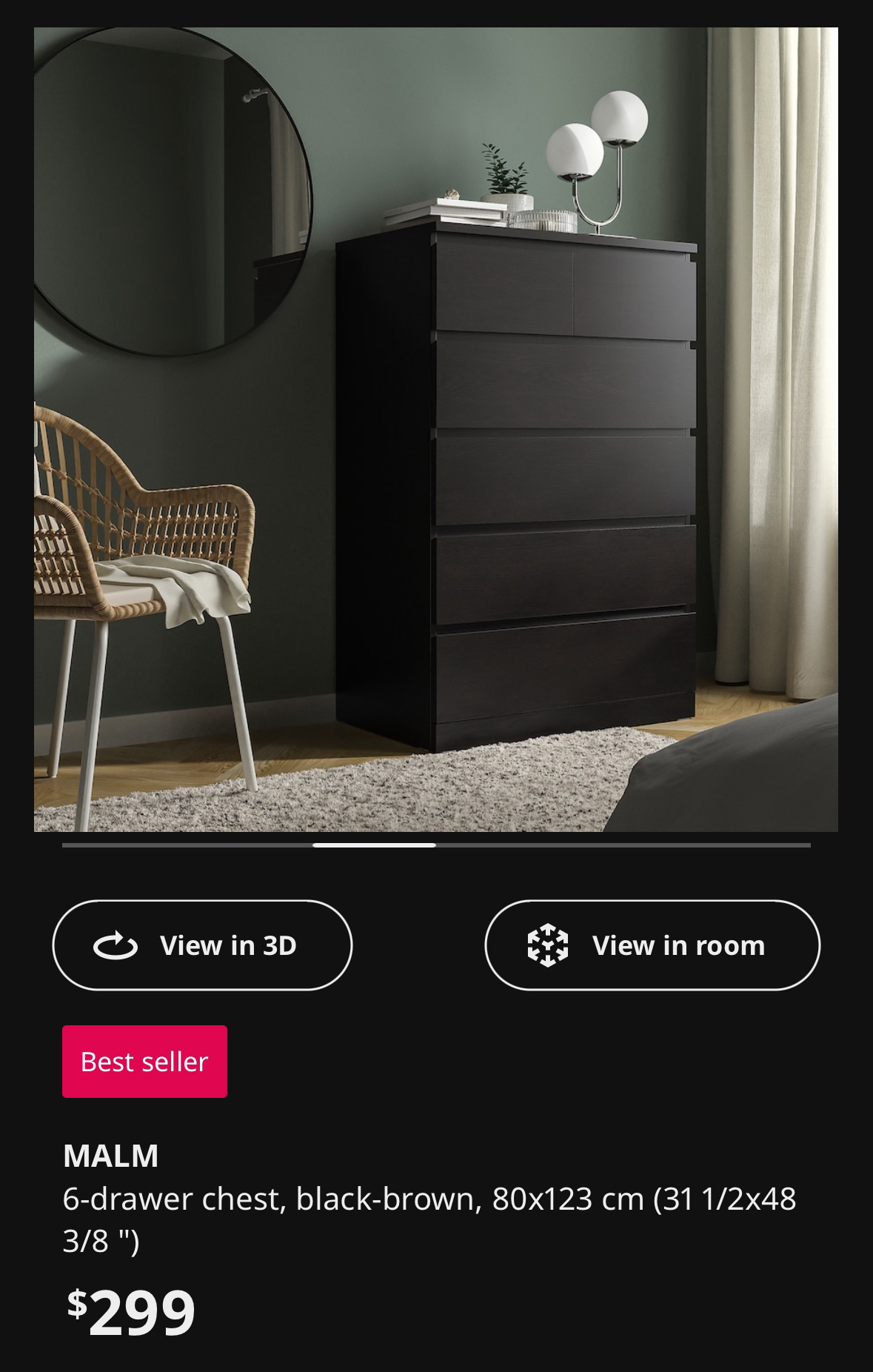 IKEA 6 drawer dresser MALM - photo 4