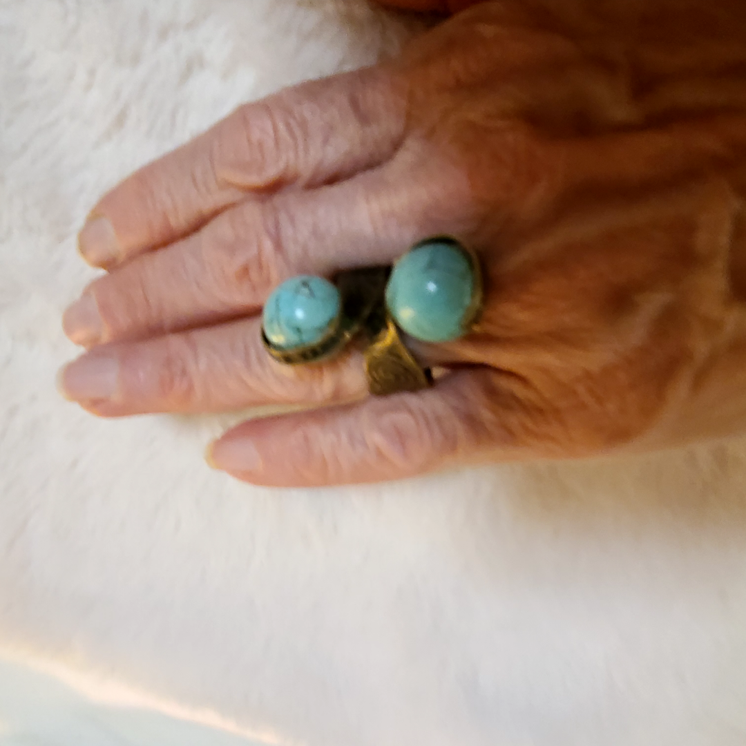 Turquoise Blue Crackle ring 💍
