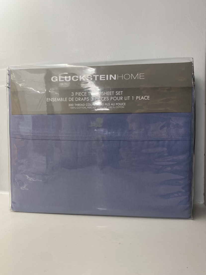 Gluckstein Home 300 Thread Twin bed sheet set - blue - photo 2