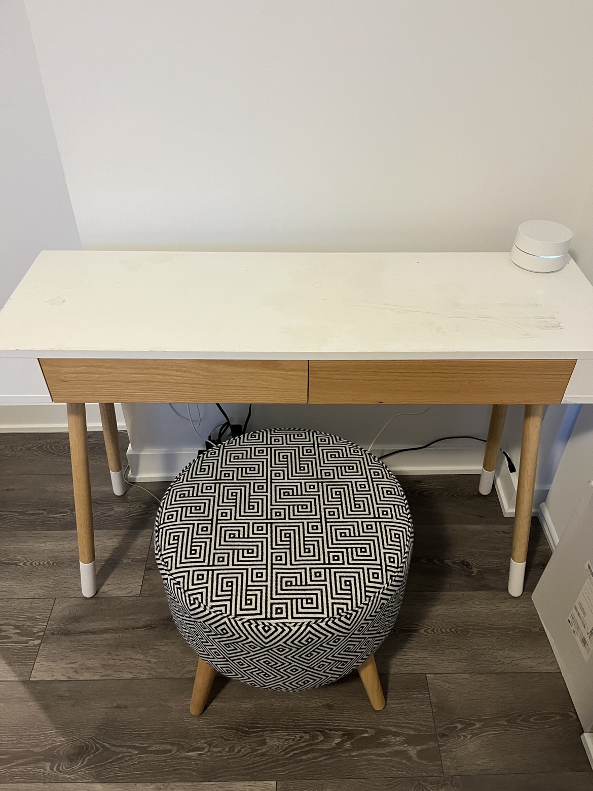 Console table with drawerers comes with ottoman thumbnail