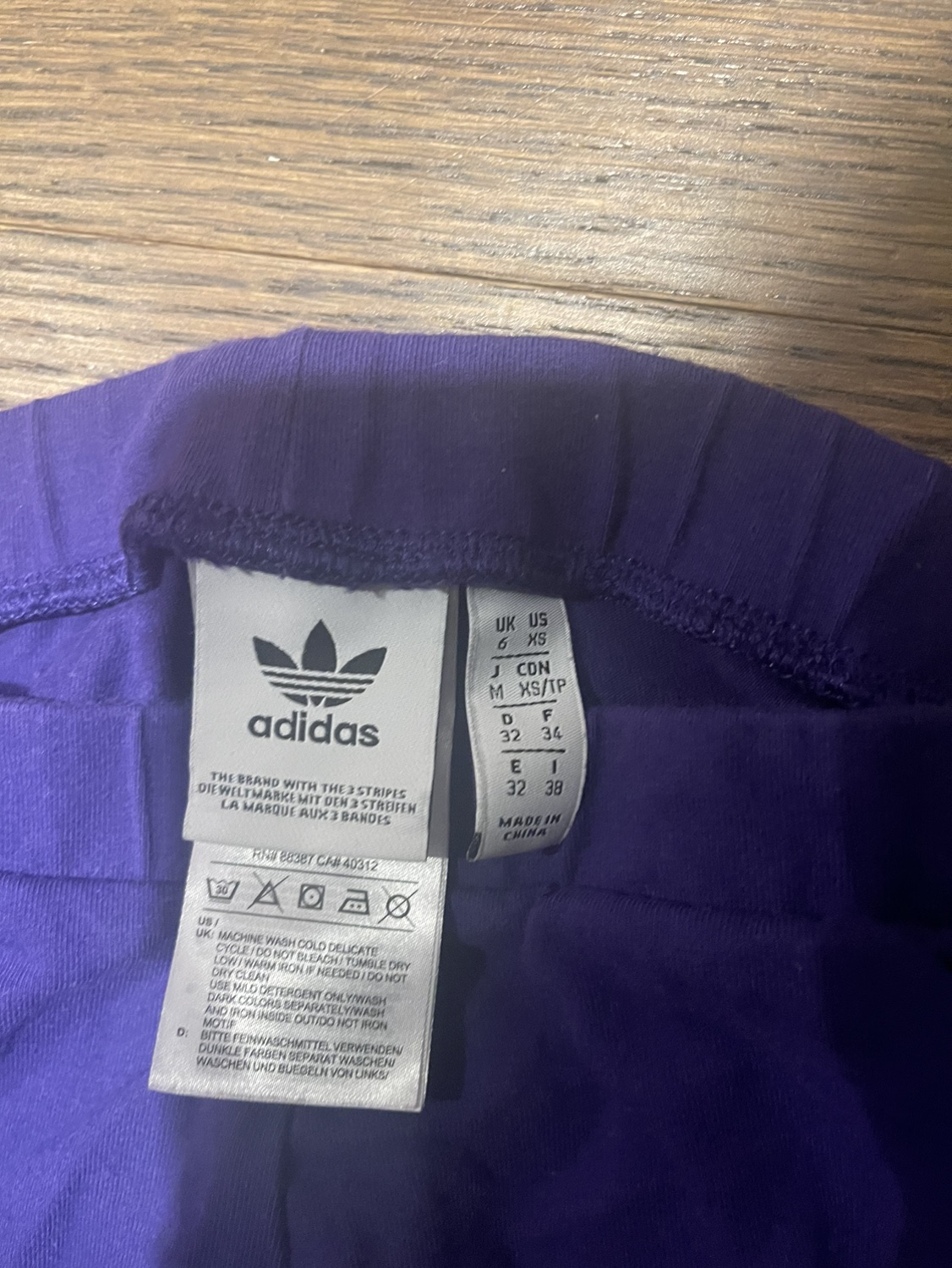 Adidas XS Purple Tights 3 Stripes Leggings Plum image indicator(3)