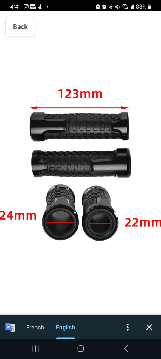 7/8" 22mm Motorcycle Anti-Slip Handle Bar image indicator(3)