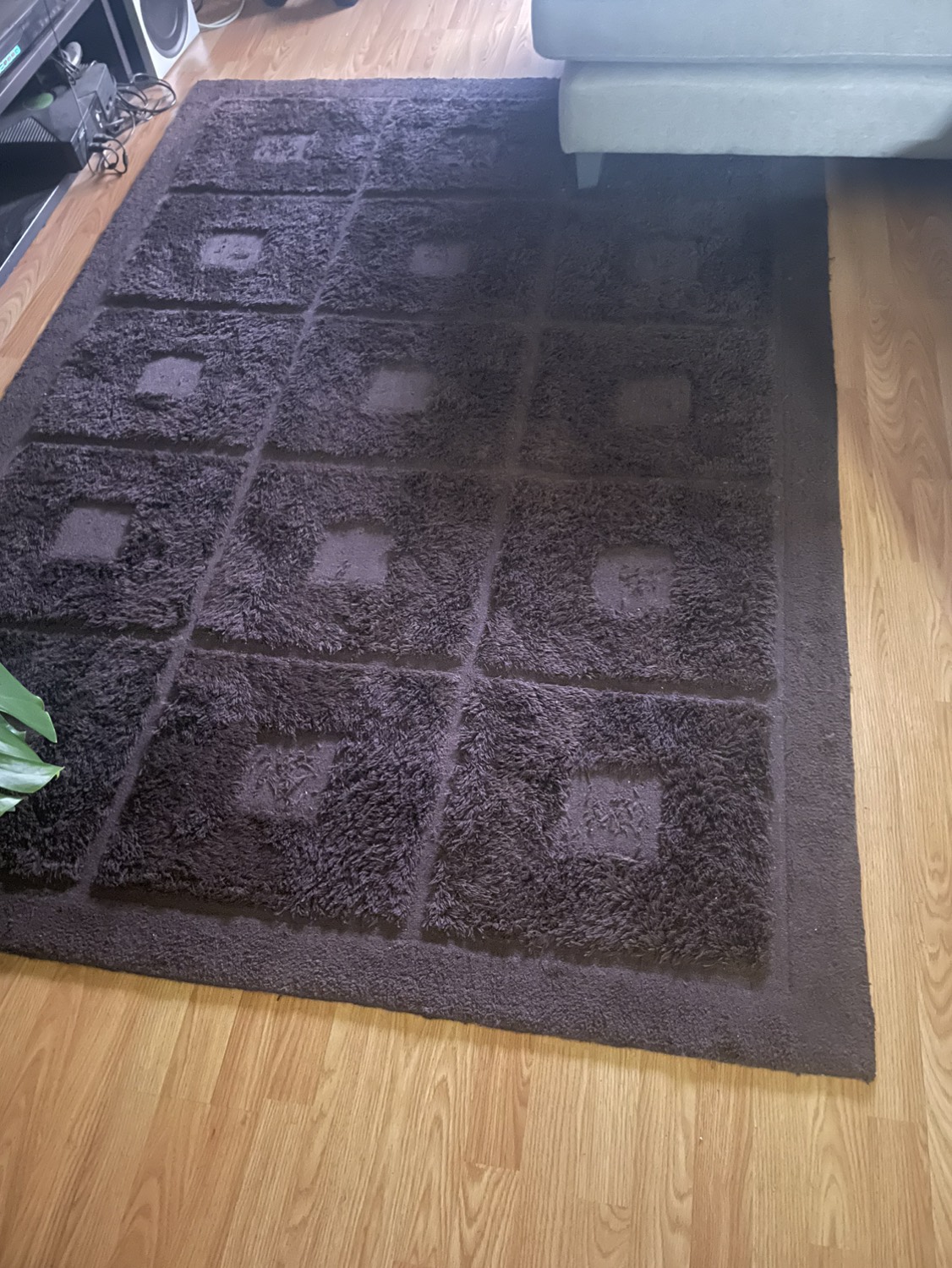 Chocolate Brown Pattern Area Rug