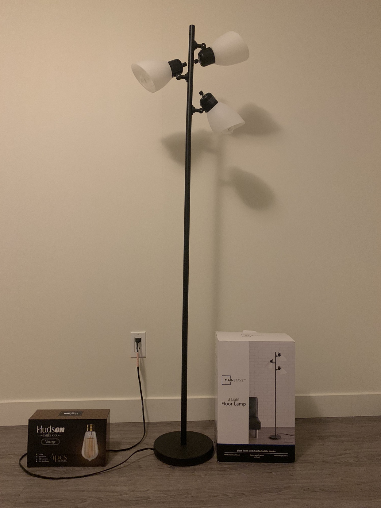Elegant & Functional 3 Light FLOOR LAMP + 4PCS Hudson Bulbs - photo 4