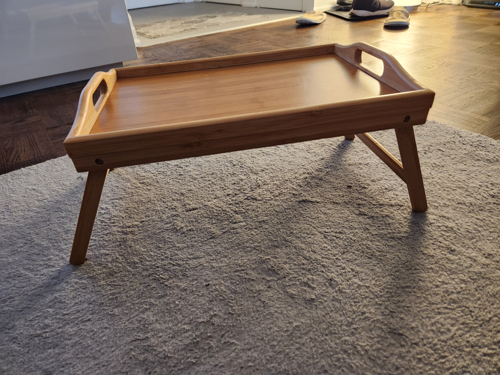 Bamboo Bed Tray Table with Foldable Legs