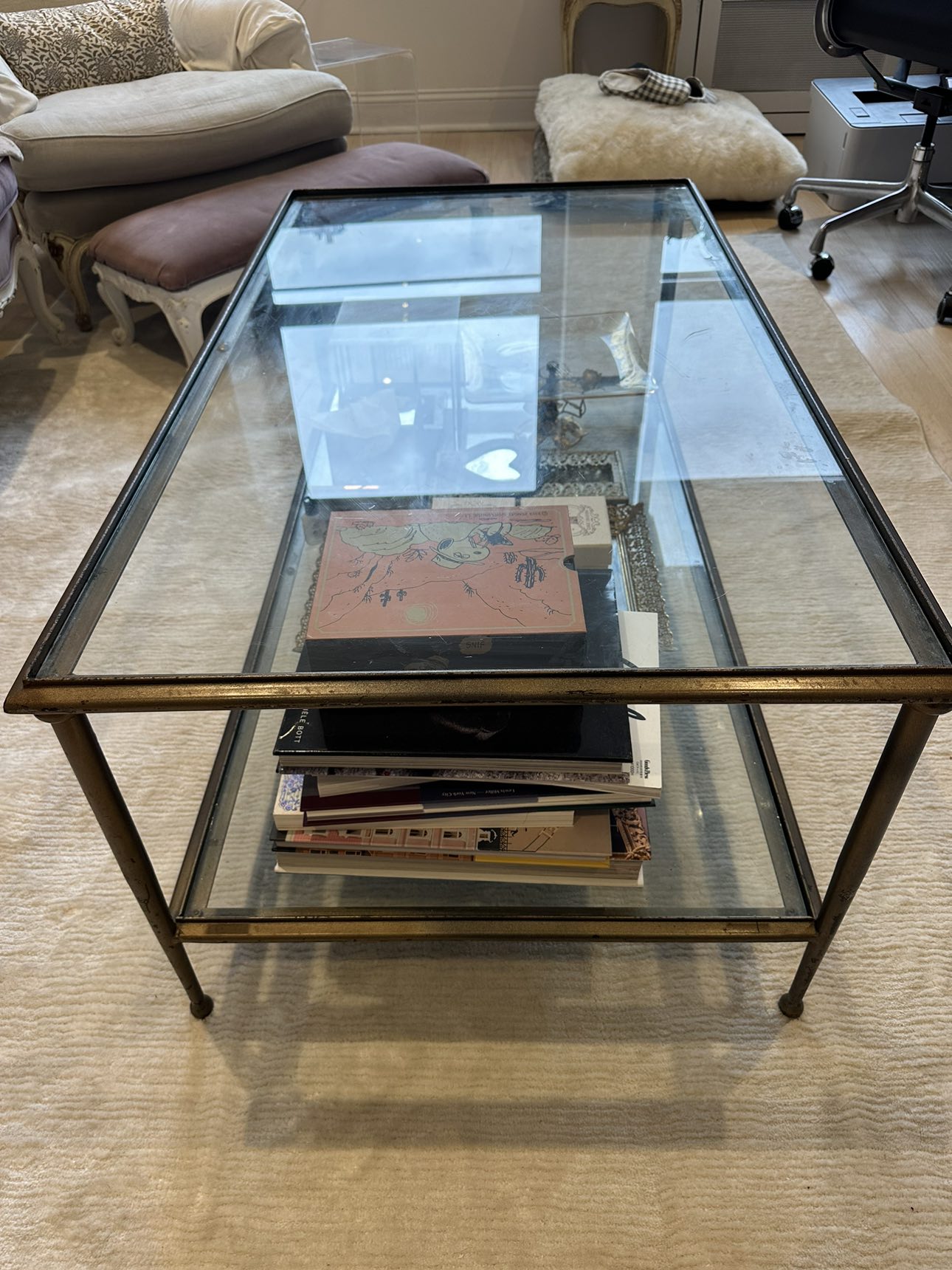 Vintage glass coffee table - photo 3