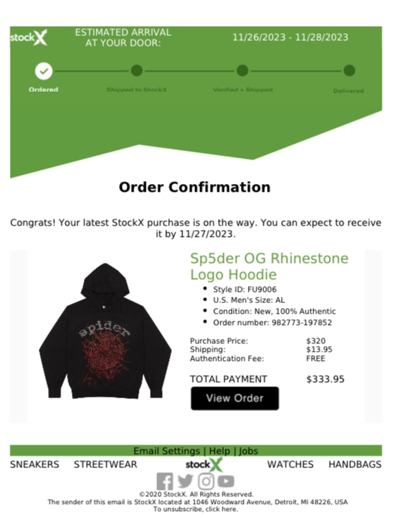 Sp5der Hoodie Authentic