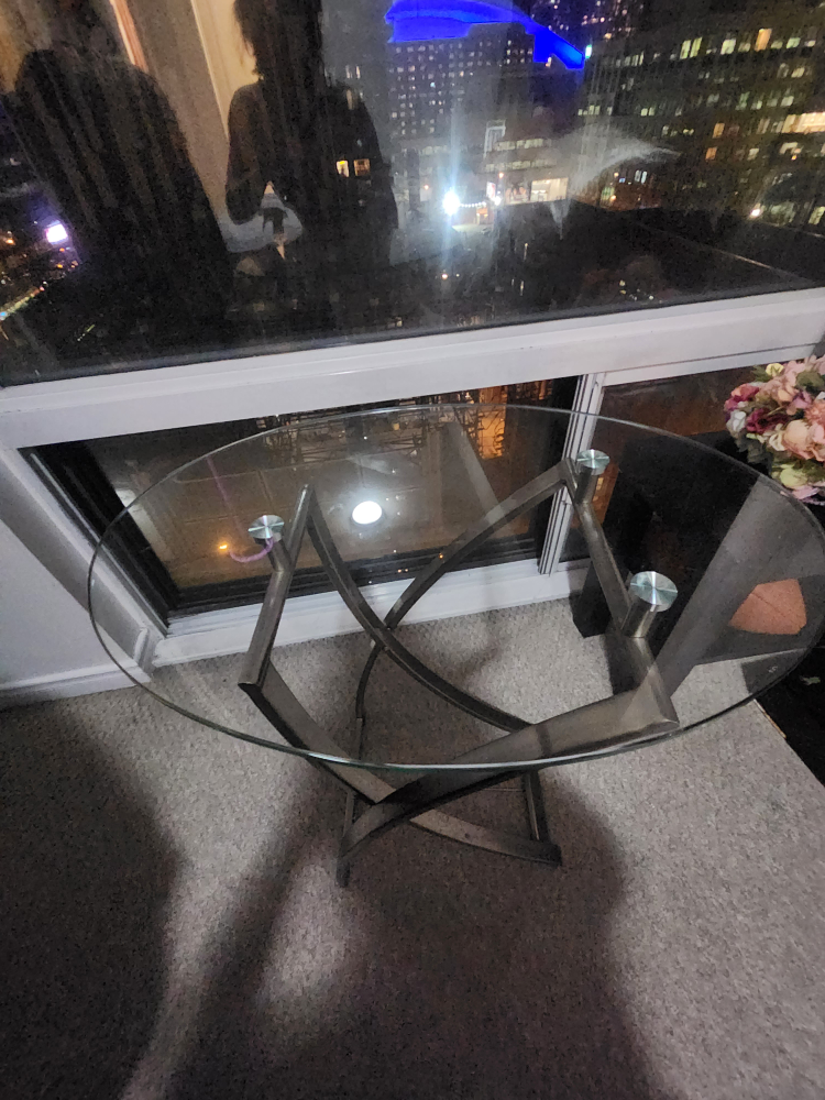gorgeous glass and metal side table - photo 4