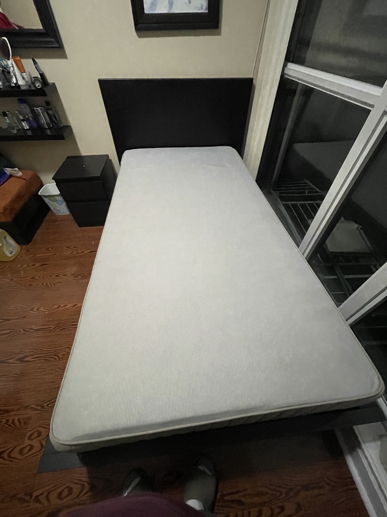 IKEA bed with frame and mattress side table - photo 5