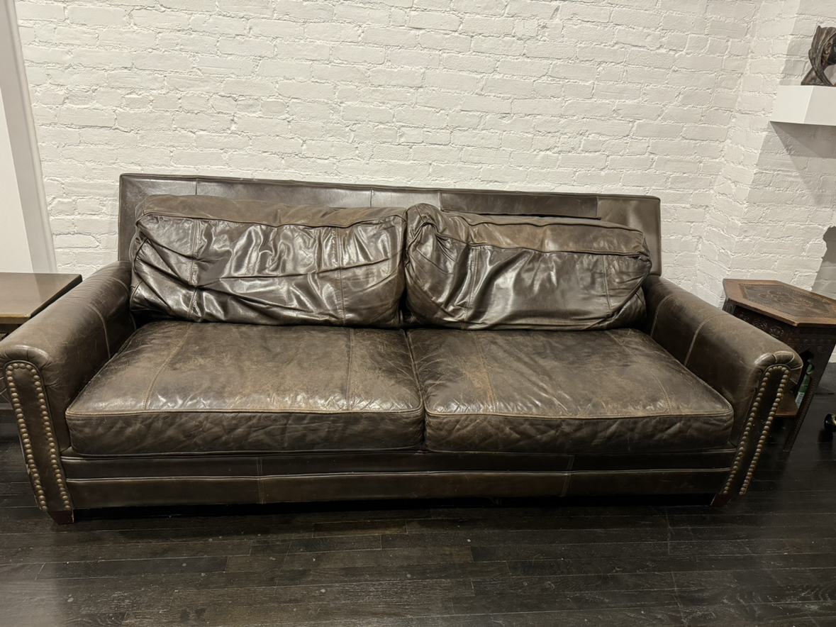 Free (At curb now!) - ABC Home Leather Sleeper Sofa