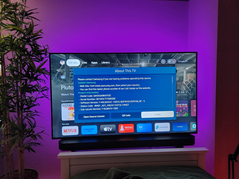 Samsung 4K QLED 55 inch TV Q60B thumbnail