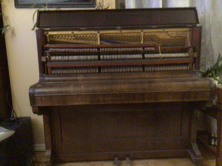 Antique upright grand piano image indicator(6)