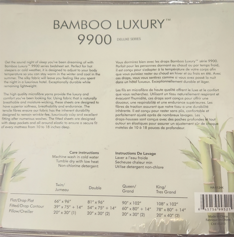 4 piece Bamboo sheet set (king) - photo 3