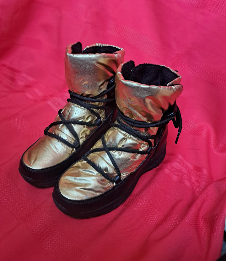 Black and Gold Winter Boots thumbnail
