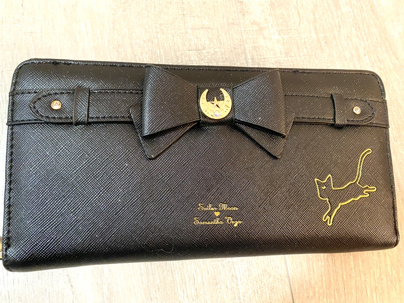Black Luna sailor moon wallet gold sparkles new anime cosplay image indicator(6)