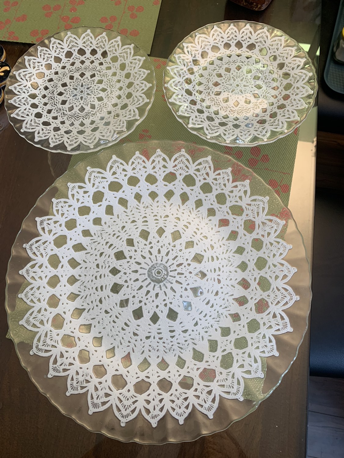 3 glass Cake / dessert stands thumbnail