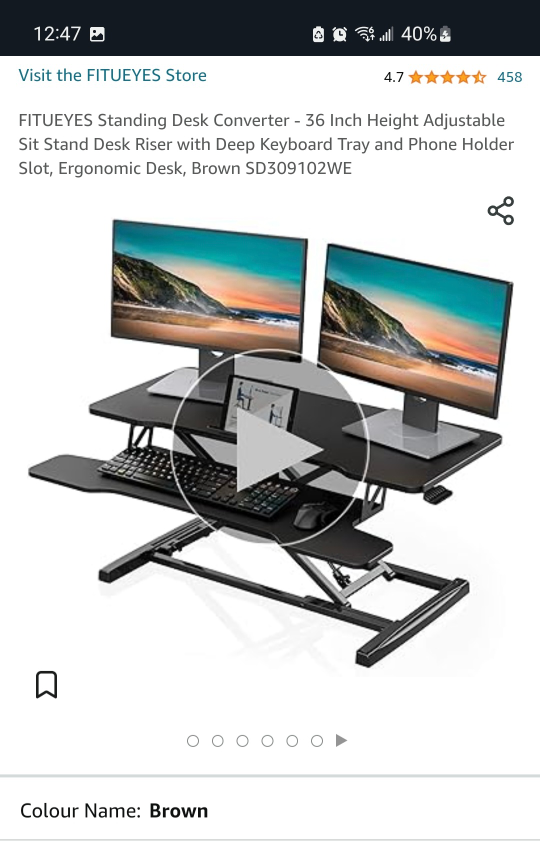 FITUEYES Standing Desk Converter - White