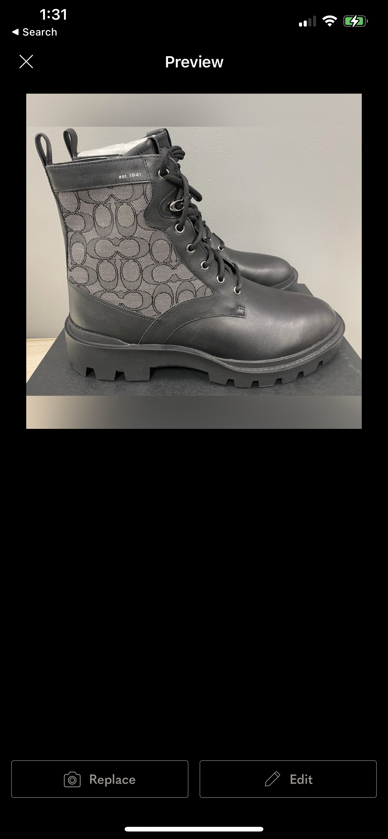 COACH Citysole Lace Up Boot **Sz 12** $150 thumbnail