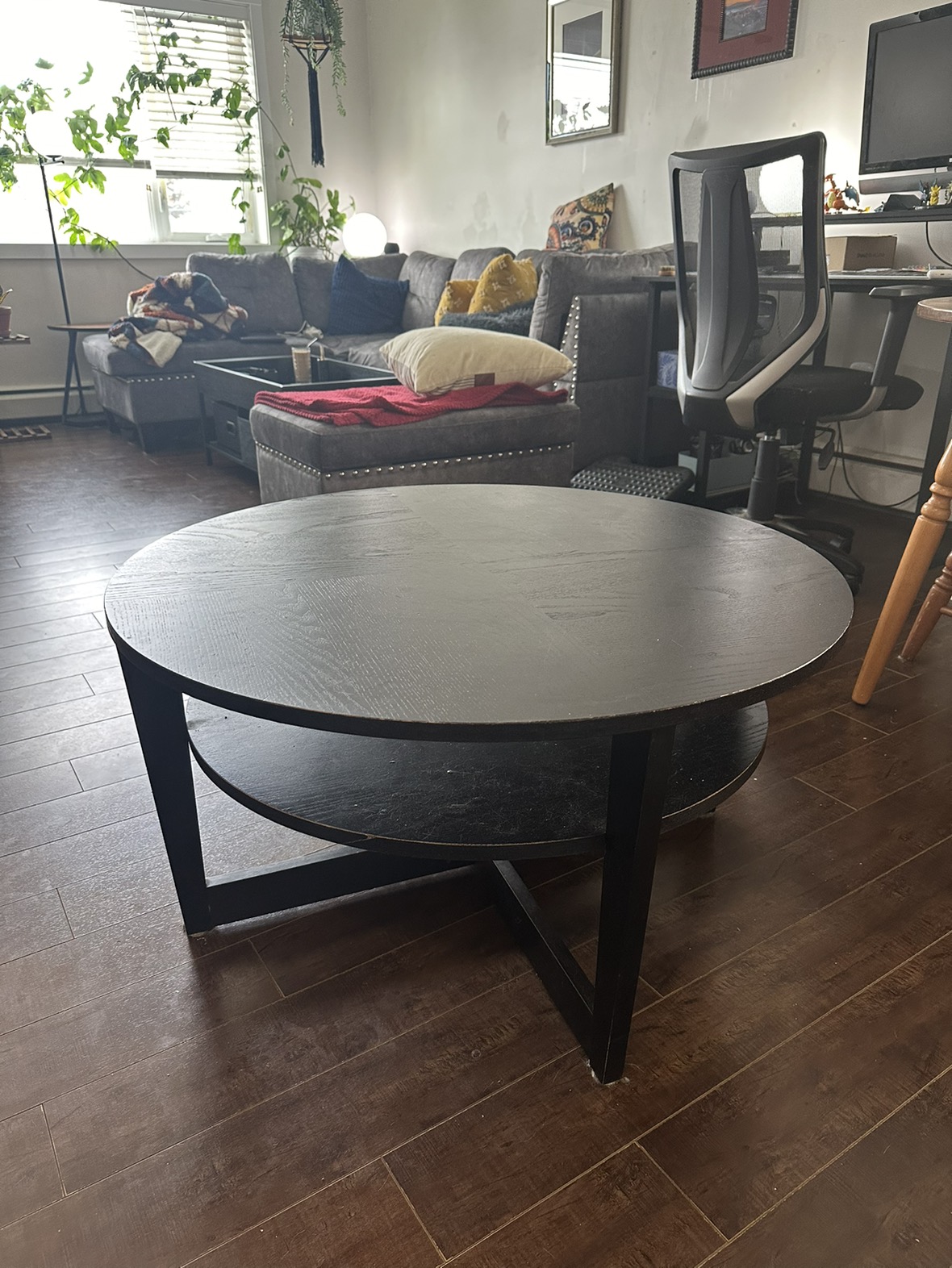 Round Black Coffee Table