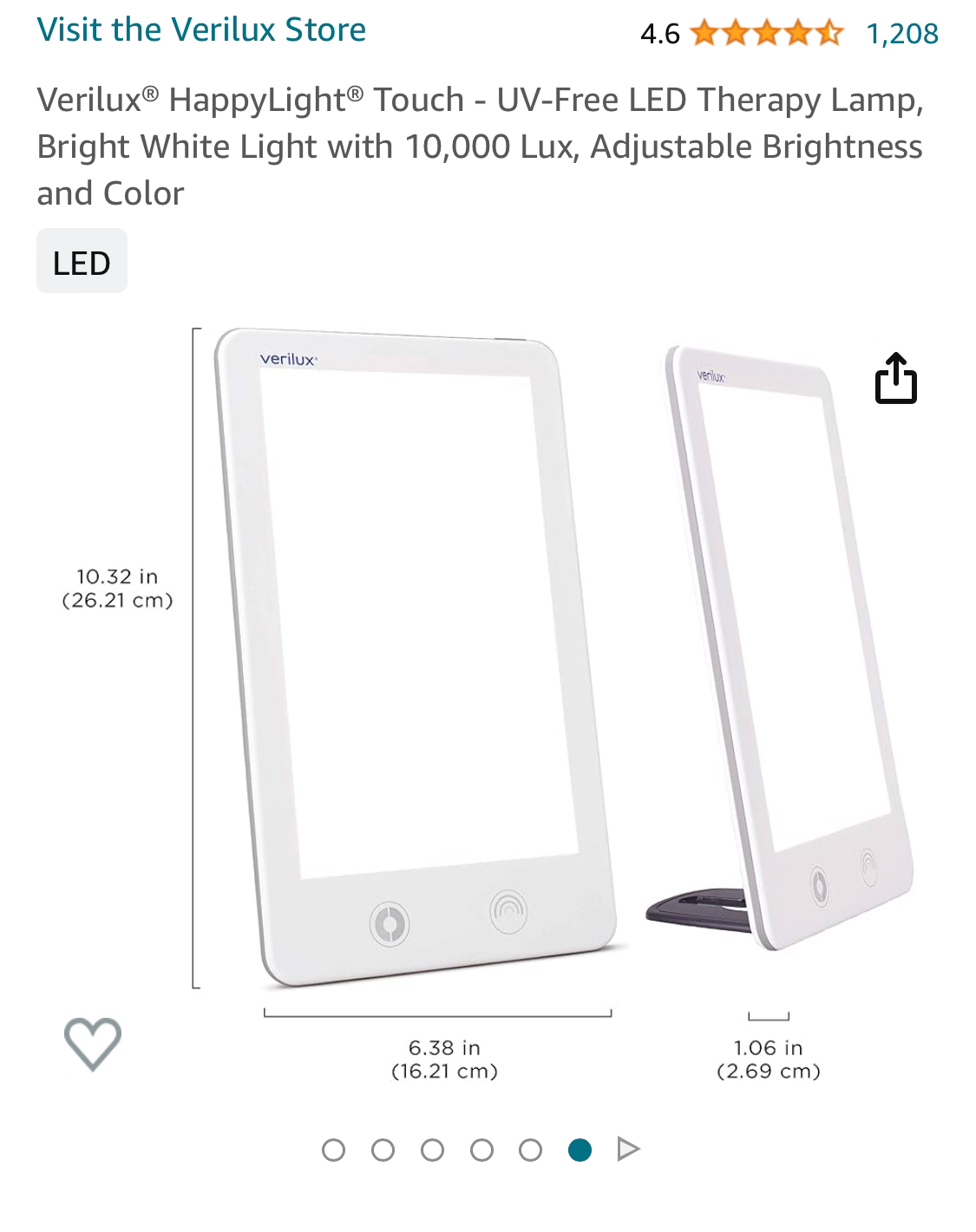 Verilux HappyLight Touch light therapy lamp image indicator(4)