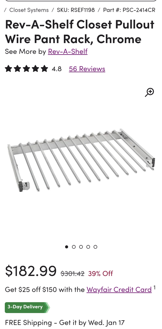 Ikea Komplement Pullout Pants Hanger for Pax Wardrobe image indicator(6)