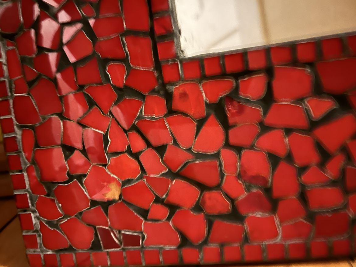 Square Tiled Red Mirror $10 - photo 2