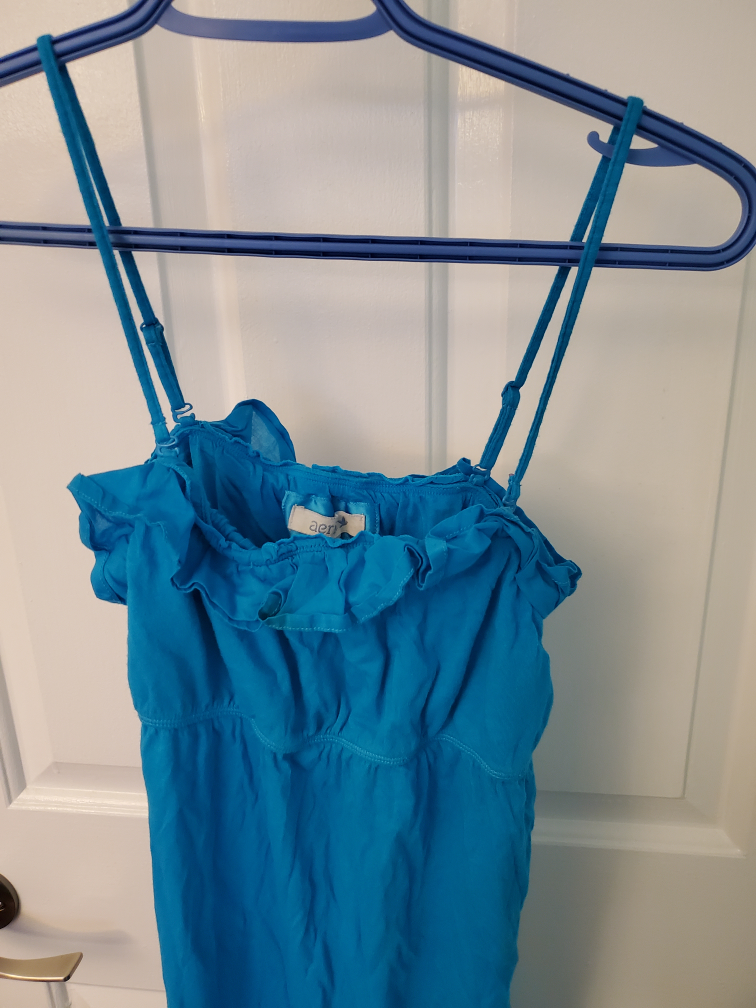 aerie slip on dress in blue and purple image indicator(5)