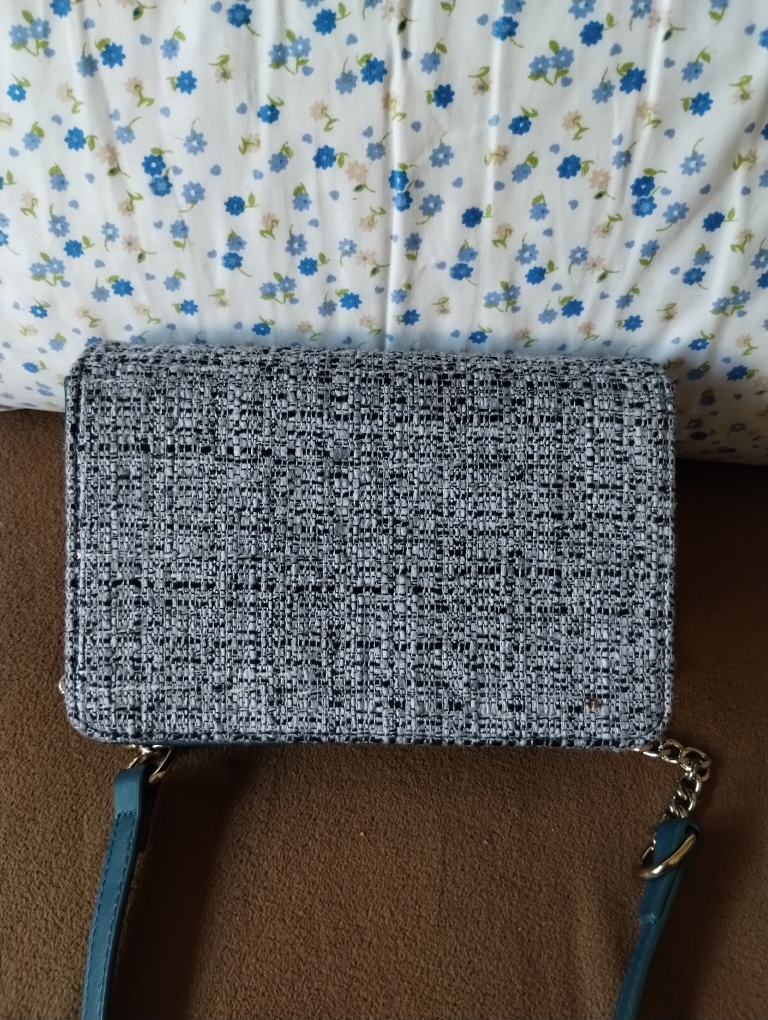 Tweed faux leather crossbody block/box purse - photo 2