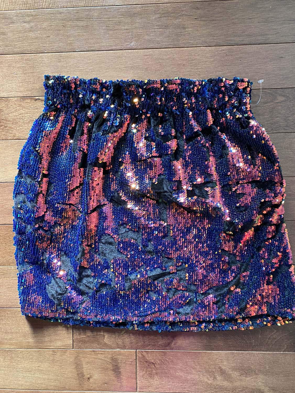 ZARA Knit Sequinned Multicolor Mini Skirt Sz M