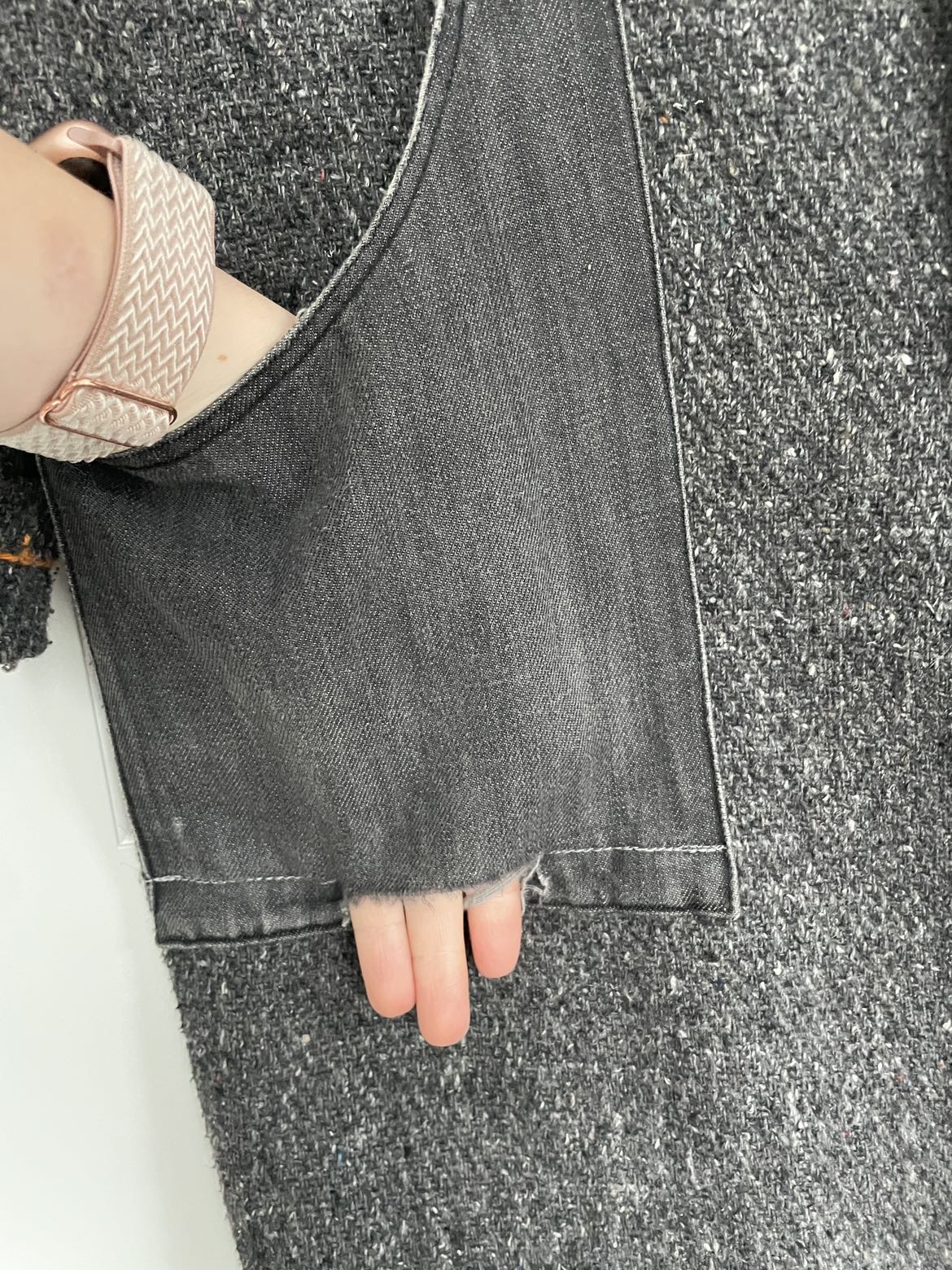Vintage Grey Coat with Stitching Detail image indicator(4)