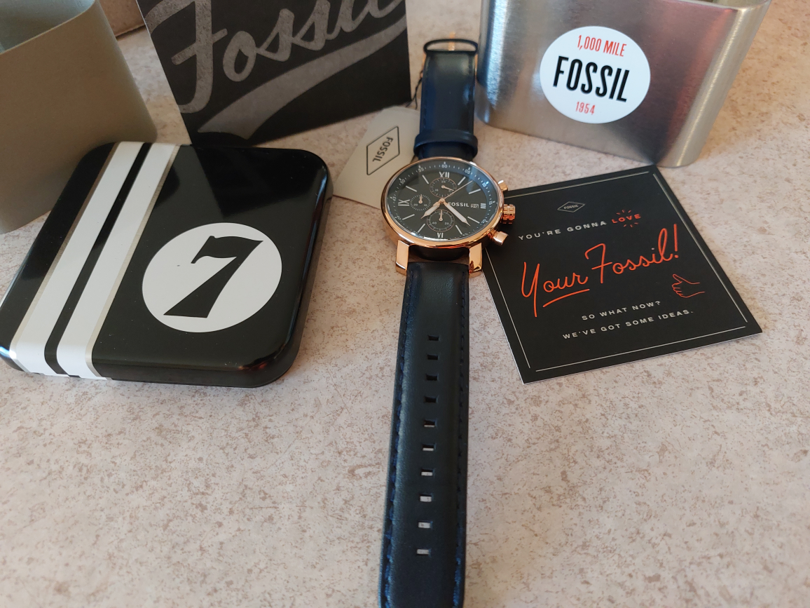 Fossil watch Leather Navy Blue New - photo 4