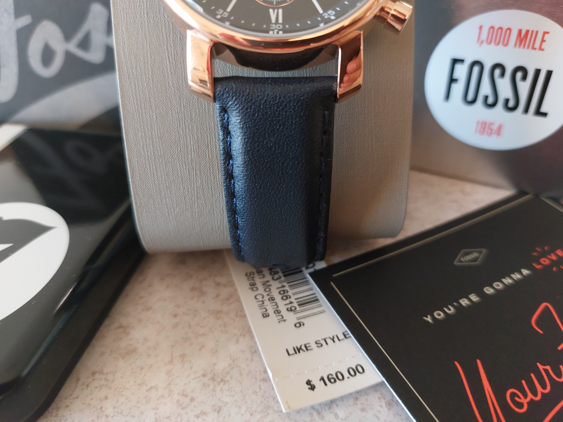 Fossil watch Leather Navy Blue New - photo 5