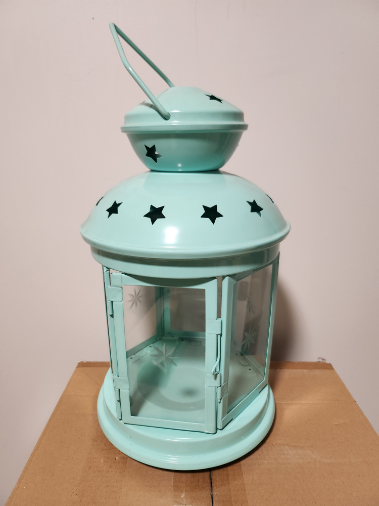 Large turquoise IKEA lantern