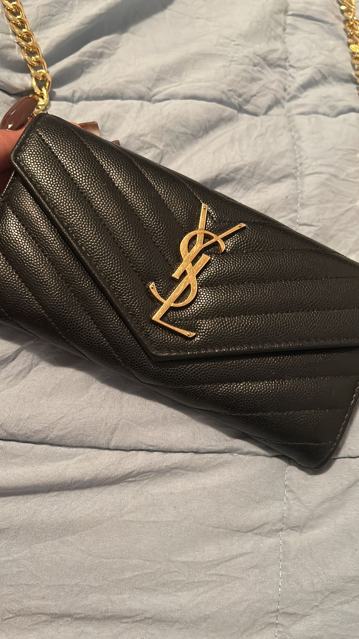 YSL black envelope chevron thumbnail