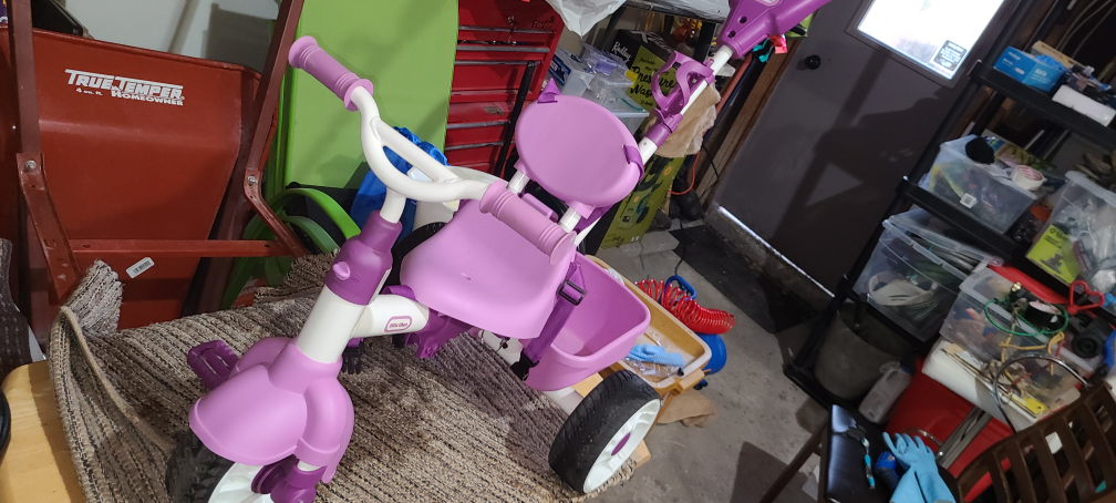 kids tricycle with push handle thumbnail