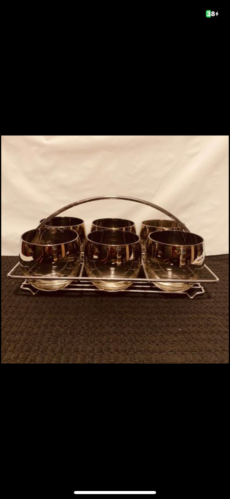 MCM Silver Fade Rolly Polly Glasses in Caddy thumbnail