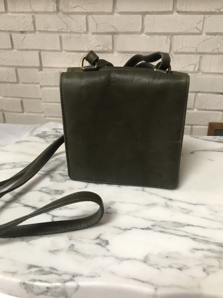 Leather Crossbody Bag.  Khaki. image indicator(2)