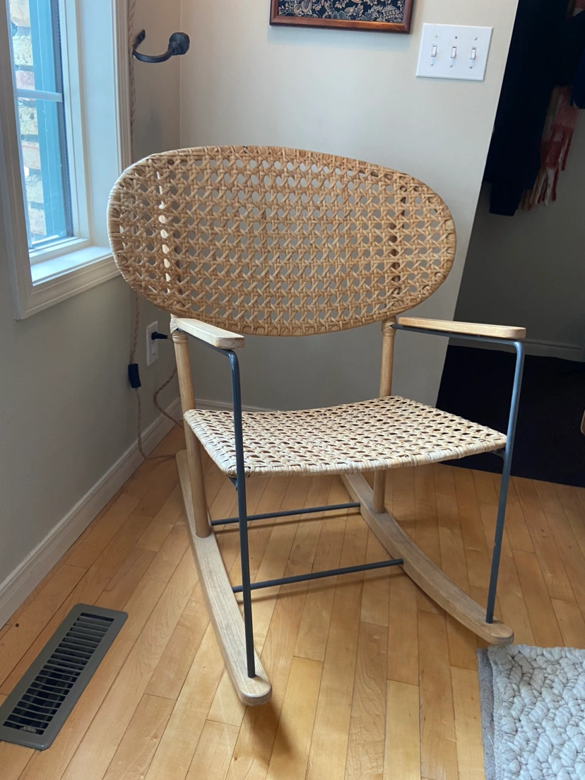 Ilea Gronadal Rocking Chair Solid Wood and Steel Frame Karrot