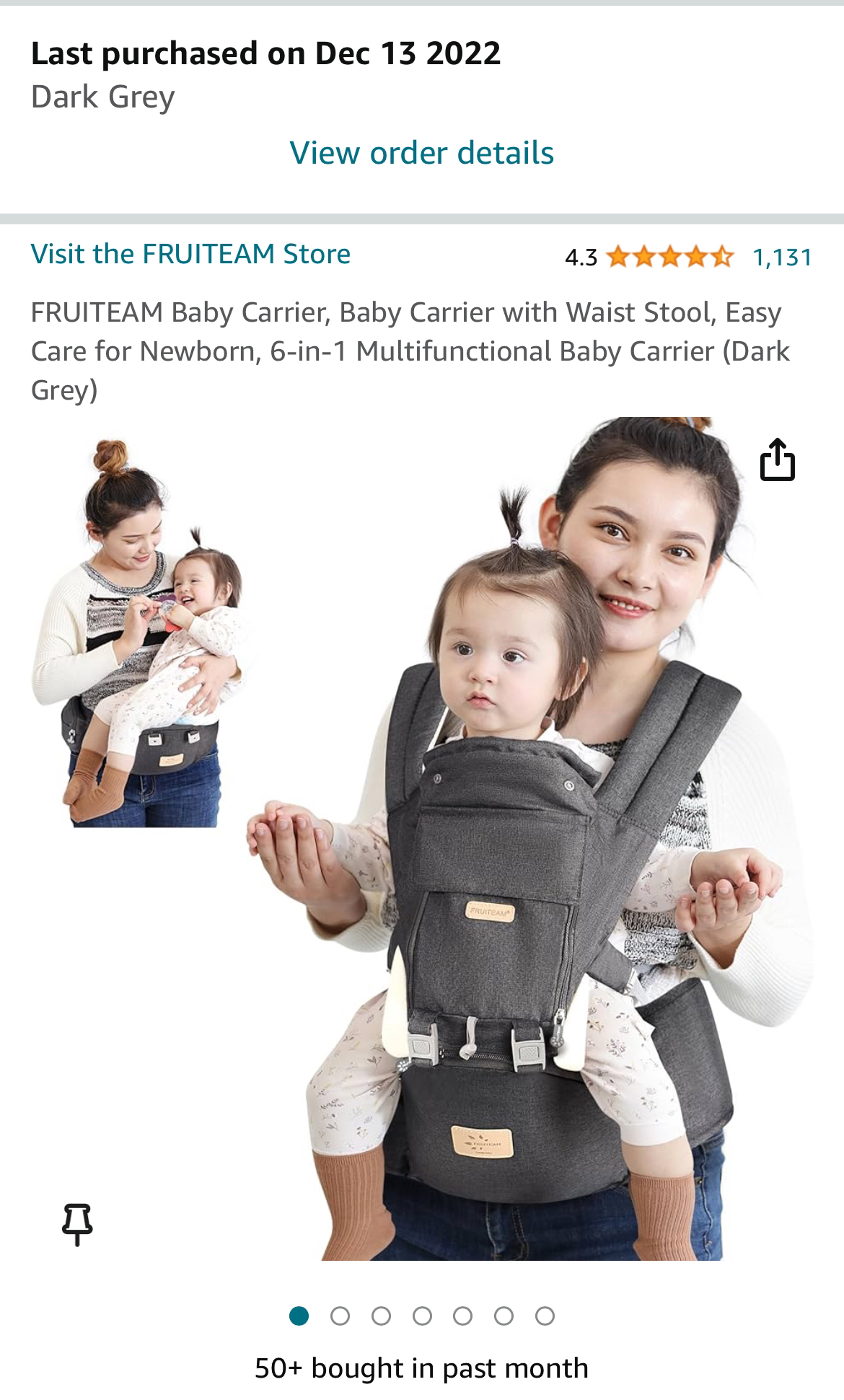Fruiteam 6 in 1 baby carrier.