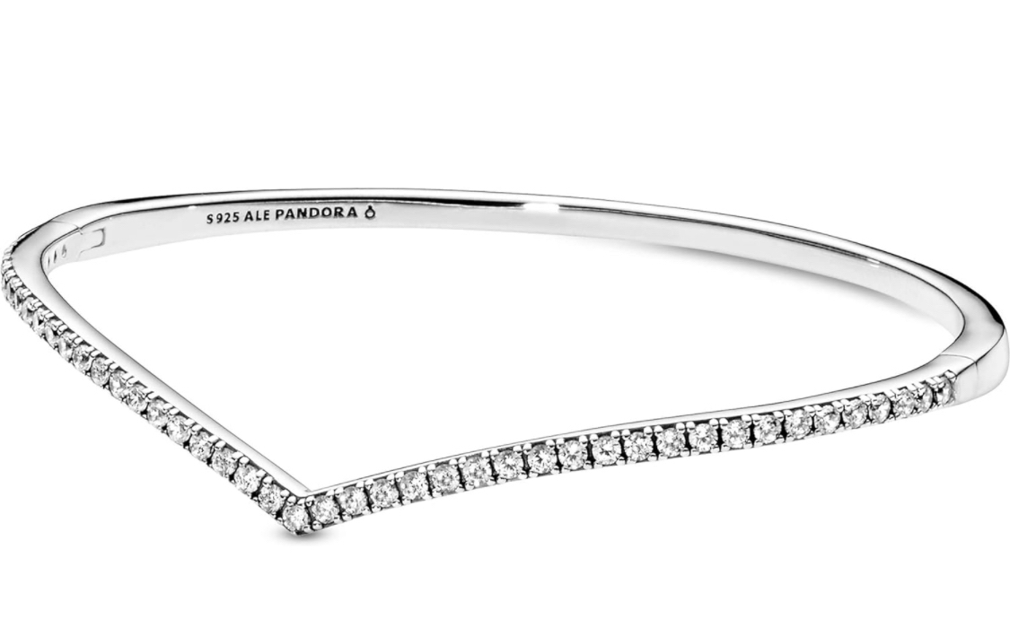 Pandora-Sparkling Wishbone Bangle Bracelet