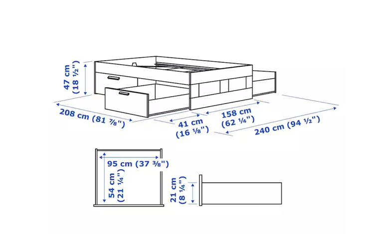 BRIMNES Queen Bed frame - photo 2