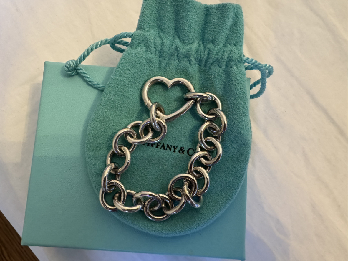 Tiffany & co open heart clasped silver bracelet - photo 3