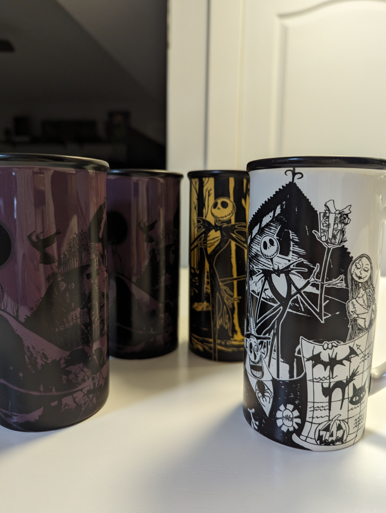 Set of 4 Nightmare Before Christmas Mugs
